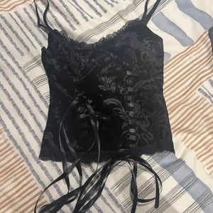 Velvet Y2K Mall Goth Crop Top